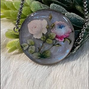 Handmade stainless steel adjustable bracelet with flowers